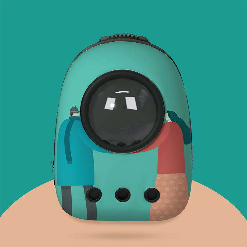 Pet backpack carrier bag portable with capsule oil painting series - by Famigift