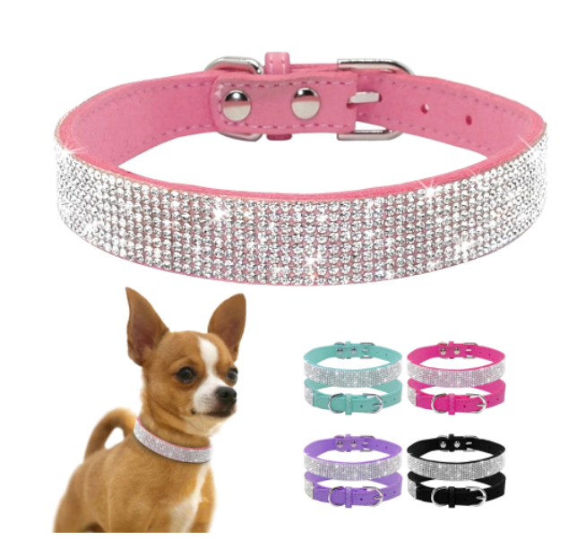 Fami Petcare Rhinestone Collar - Deep Blue - by Famigift