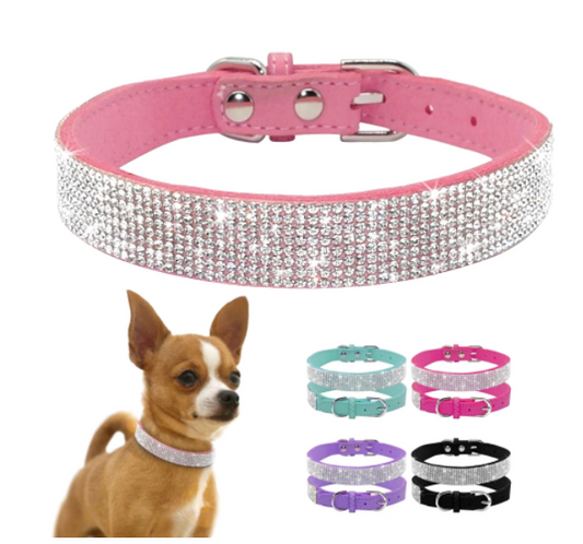 Fami Petcare Rhinestone Collar - Deep Blue - by Famigift
