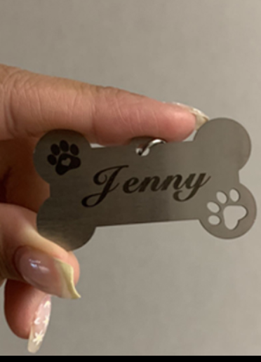 Fami Petcare Personalized ID Tag - Bone Tag - Black - by Famigift