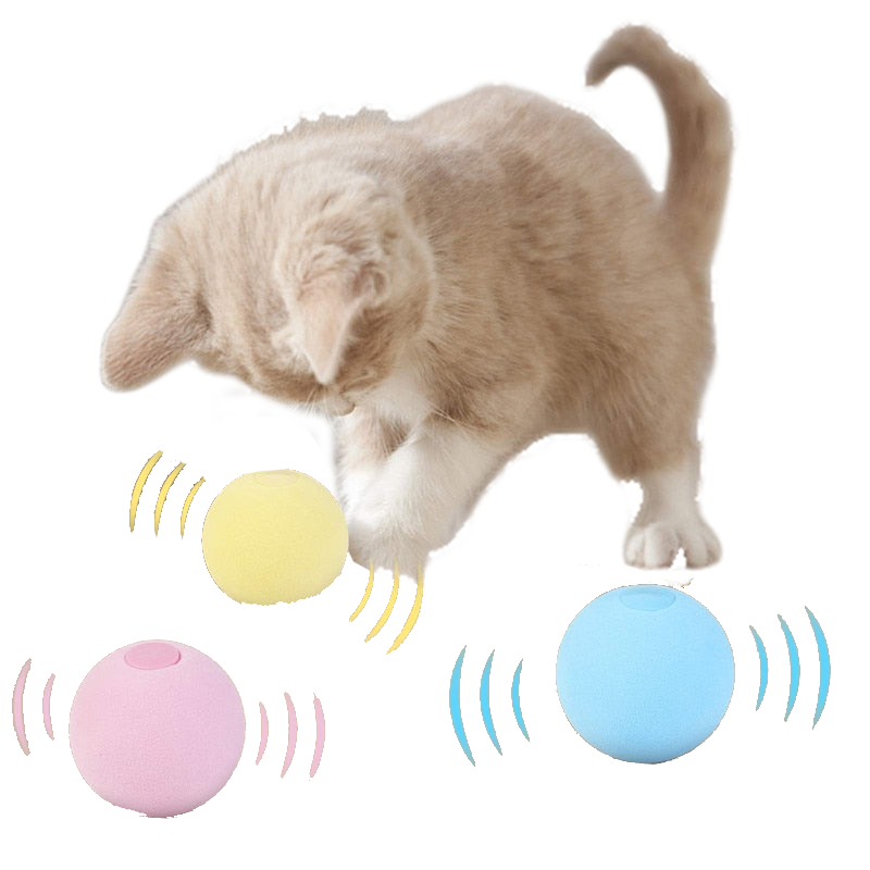 Smart Cat Toys Interactive Ball Catnip Cat Training Toy Pet Playing Ball Pet Supplies Products Toy - Pink - by Famigift