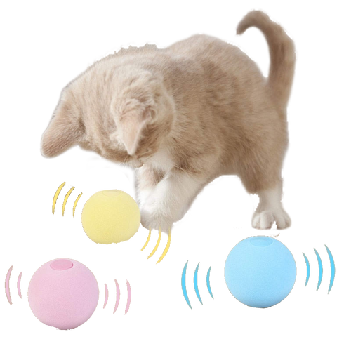 Smart Cat Toys Interactive Ball Catnip Cat Training Toy Pet Playing Ball Pet Supplies Products Toy - Pink - by Famigift