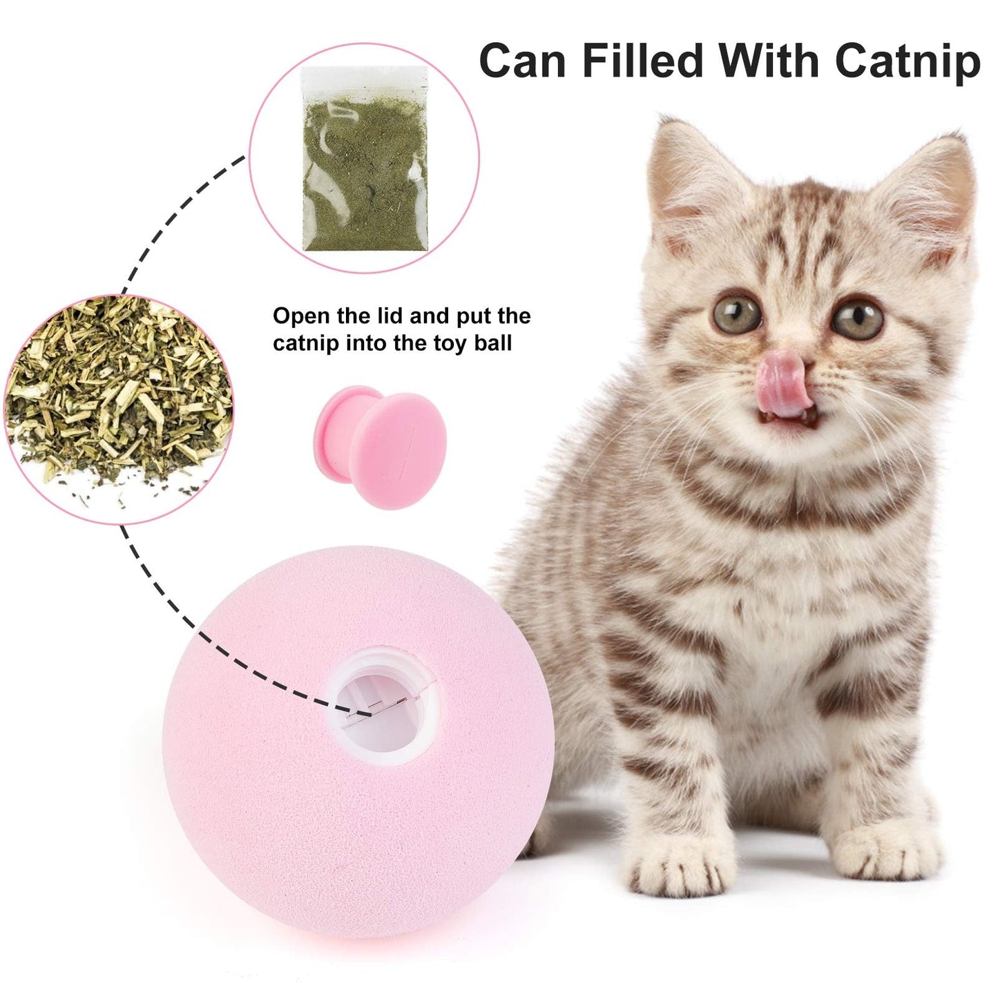 Smart Cat Toys Interactive Ball Catnip Cat Training Toy Pet Playing Ball Pet Supplies Products Toy - Green - by Famigift