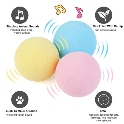 Smart Cat Toys Interactive Ball Catnip Cat Training Toy Pet Playing Ball Pet Supplies Products Toy - Yellow - by Famigift