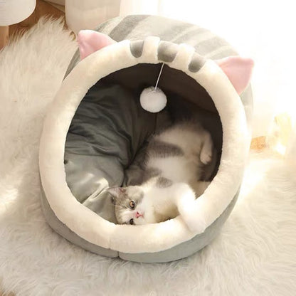 Sweet Cat Bed Warm Pet Basket Cozy Kitten Lounger Cushion Cat House Tent Very Soft Small Dog Mat Bag - Chick - by Famigift