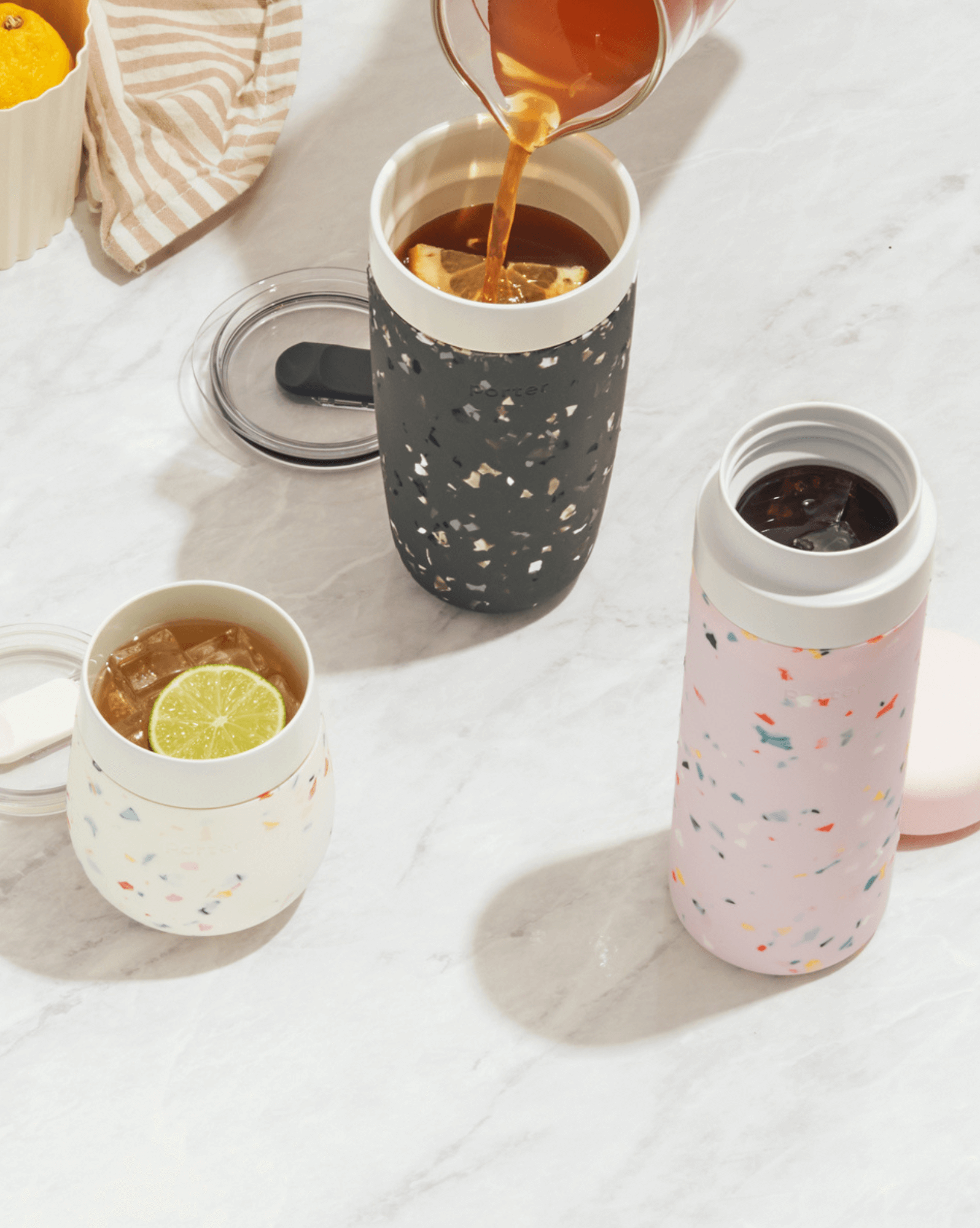 Portable Ceramic Insulated Tumbler - Charcoal - by Famigift