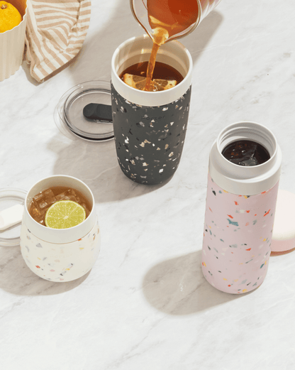Portable Ceramic Insulated Tumbler - Charcoal - by Famigift