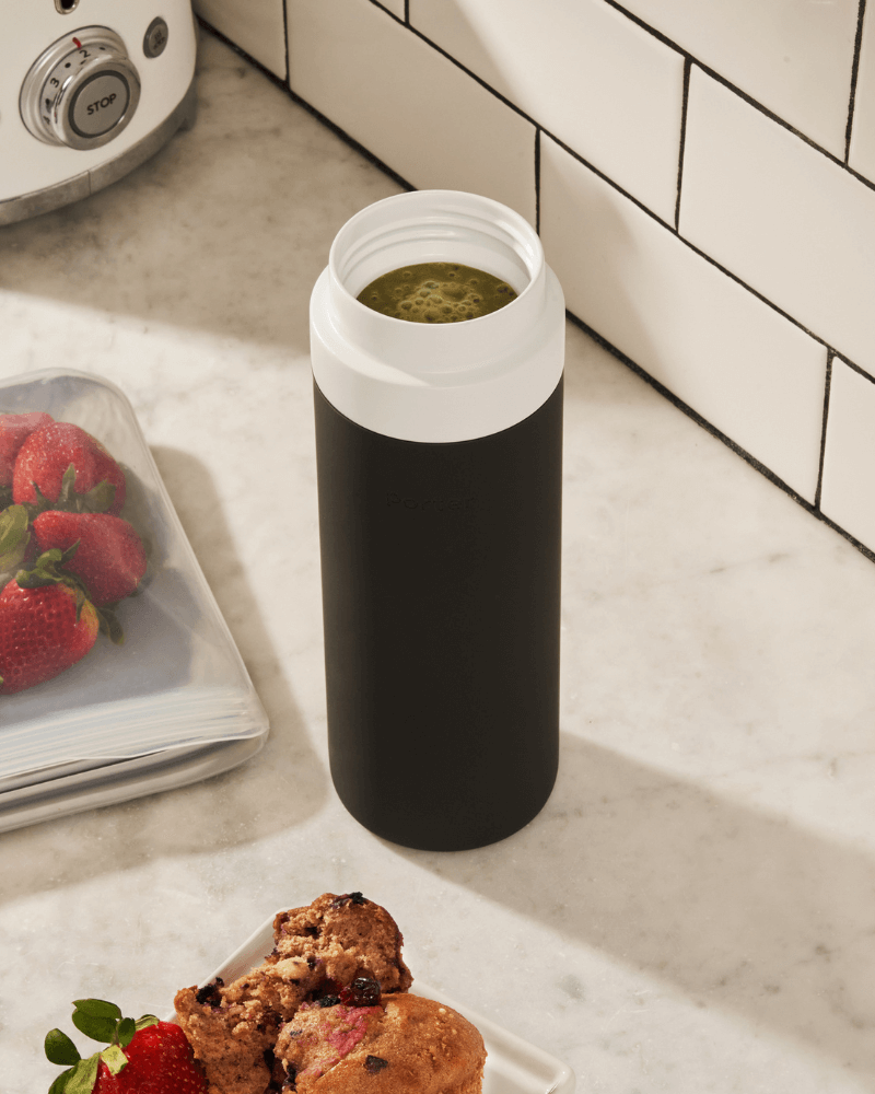 Insulated Ceramic Wide Mouth Bottle - Charcoal - by Famigift