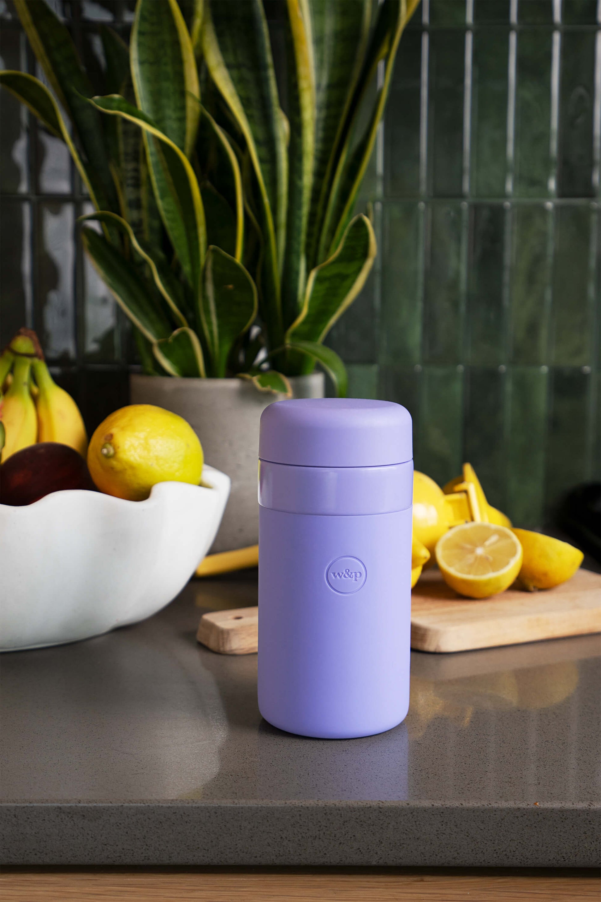 Insulated Ceramic Wide Mouth Bottle - Lavender - by Famigift