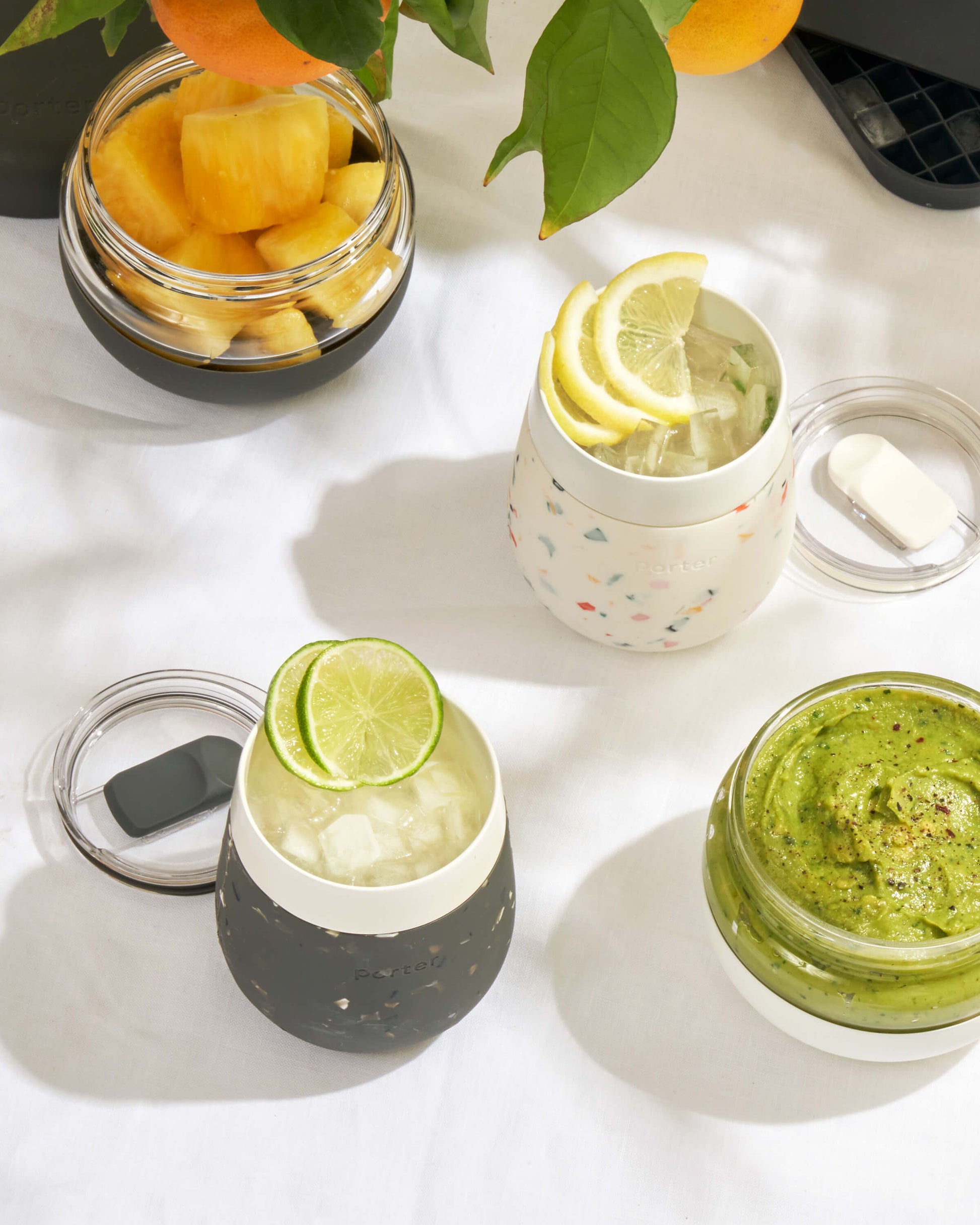 Portable Ceramic Insulated Wine Glass - Terrazzo Charcoal - by Famigift