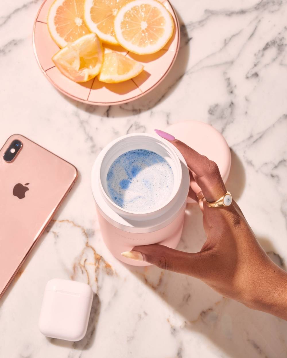 Insulated Ceramic Wide Mouth Bottle - Blush - by Famigift