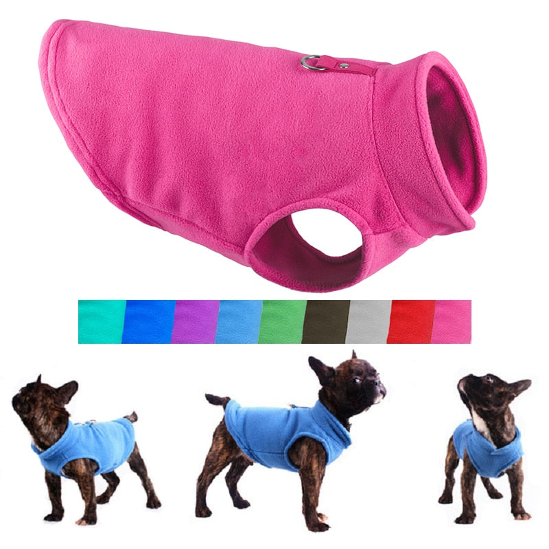 Winter Fleece Pet Dog Clothes Puppy Clothing French Bulldog Coat Pug Costumes Jacket For Small Dogs Chihuahua Vest Hondenkleding - Dark Blue - by Famigift