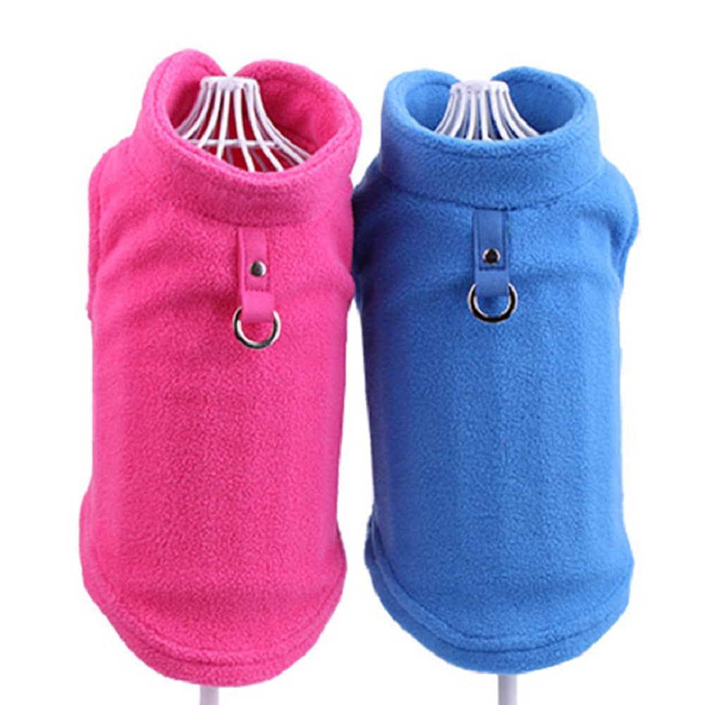 Winter Fleece Pet Dog Clothes Puppy Clothing French Bulldog Coat Pug Costumes Jacket For Small Dogs Chihuahua Vest Hondenkleding - Dark Blue - by Famigift