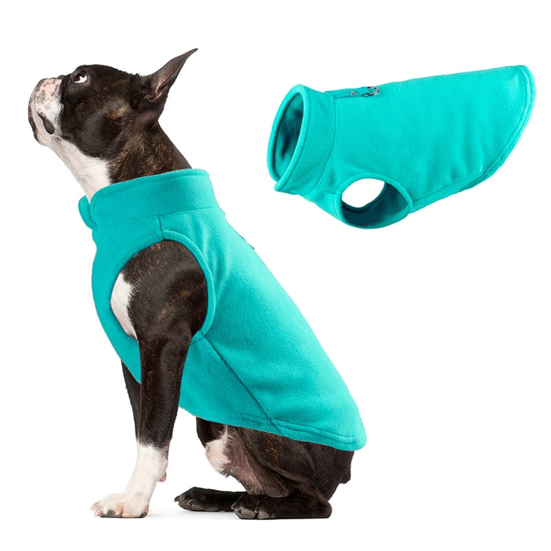 Winter Fleece Pet Dog Clothes Puppy Clothing French Bulldog Coat Pug Costumes Jacket For Small Dogs Chihuahua Vest Hondenkleding - Dark Blue - by Famigift