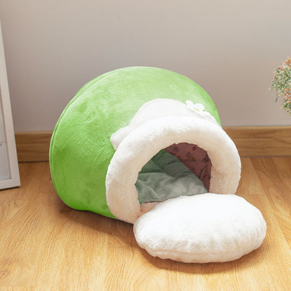 PeyPlush, Soft, Portable, and Foldable Cat House Cave - Brown Honey Jar - by Famigift