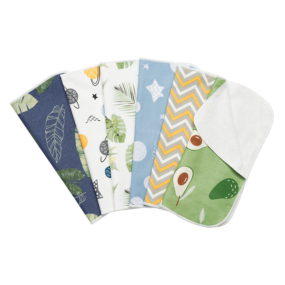 Reusable Paper Towels - 6 Pack Absorbent & Durable Kitchen Towels - Cool Green & Blues - by Famigift
