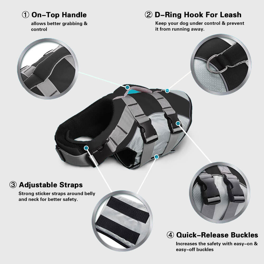 Dog Splash Life Jacket Vest With Floating Foam - Orange - by Famigift