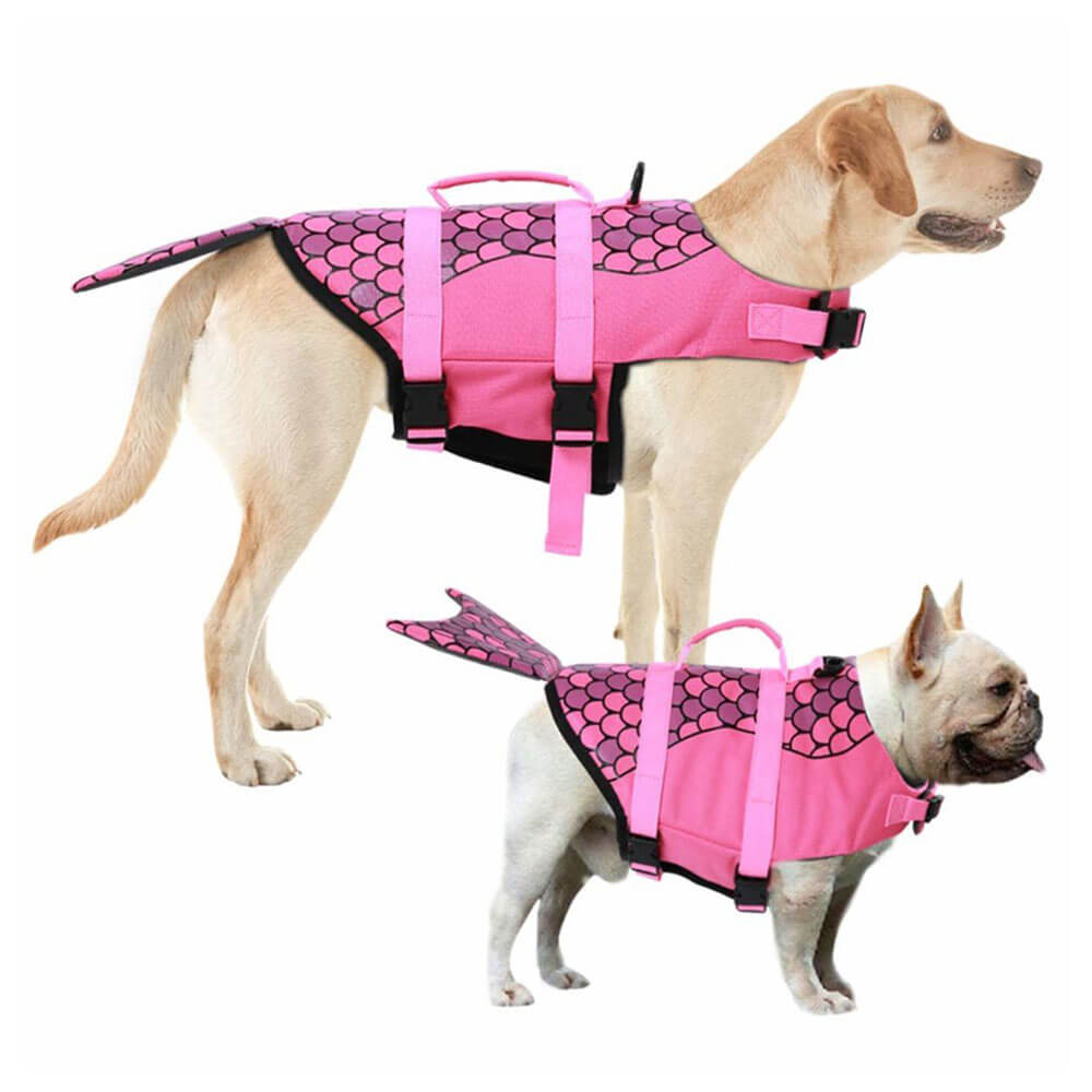 Dog Life Jacket Floating Vest With Adjustable Strap - Mermaid/Pink - by Famigift