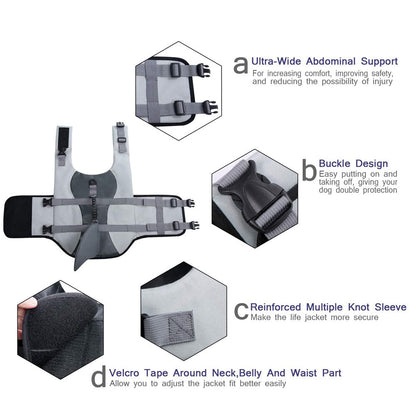 Dog Life Jacket Floating Vest With Adjustable Strap - by Famigift