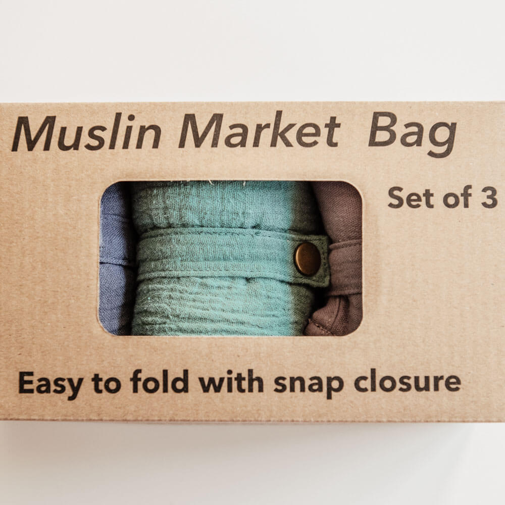 Muslin Shopping Bags- 3 Pack - by Famigift