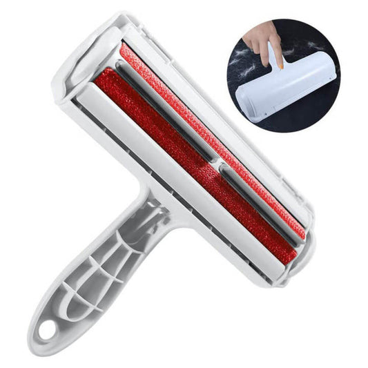 Pet Hair Removel Roller Remover Cleaning Brush Fur Removing Dog Cat Animals Hair Brush - Red - by Famigift