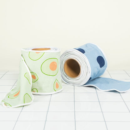 Reusable Toilet Paper – 24 Piece Toilet UnPaper Roll - Cool Toned Designs - by Famigift
