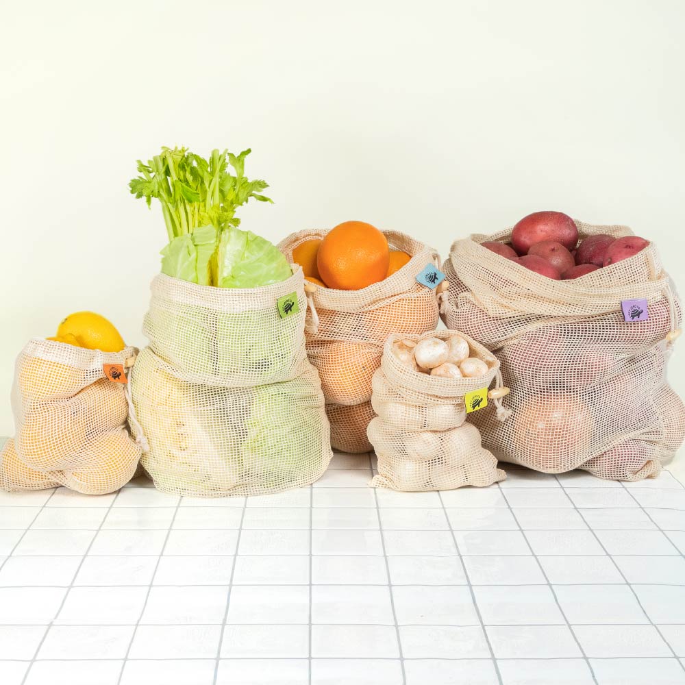 Cotton Mesh Reusable Produce Bags - 10 Pack - by Famigift