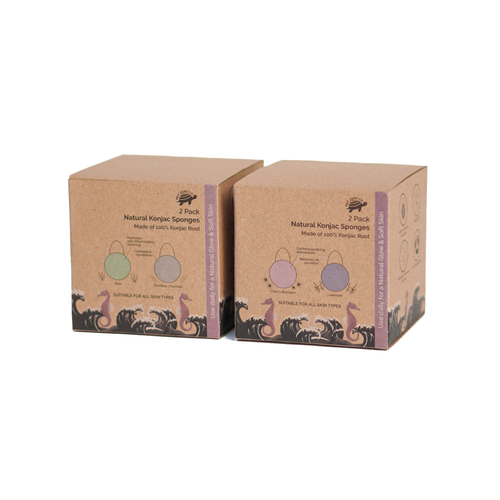 Konjac Sponges - 2 Pack of Exfoliating Face Sponges - by Famigift