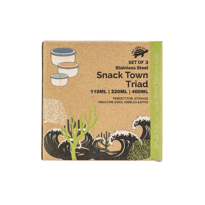 Snack Town Triad - 3 Pack Reusable Food Containers - by Famigift