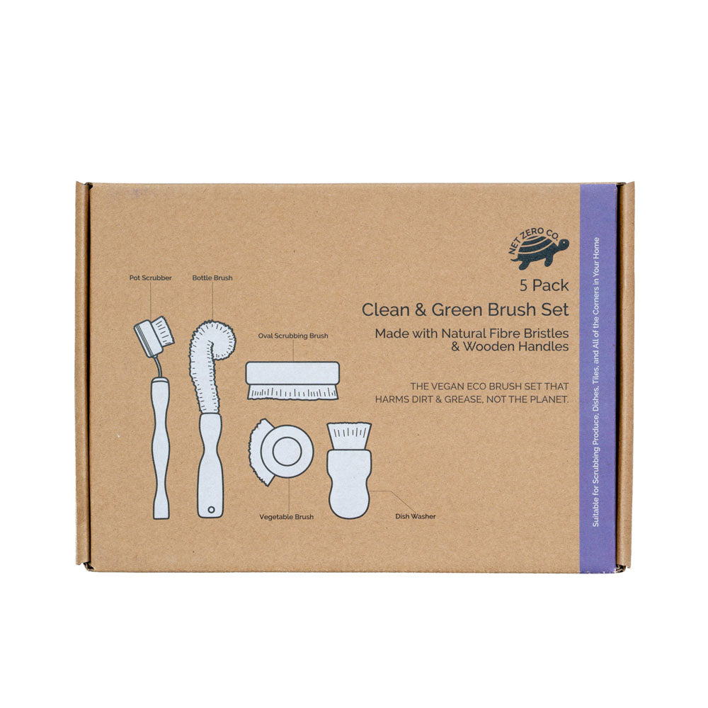 Plant Based Cleaning Brush Set - Set of 5 Brushes - by Famigift