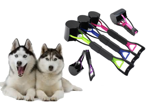 Waste & Pet Pooper Scooper For Dogs & Cats Both Foldable, Durable Spring For Easy Grass and Gravel Pick Up - Purple - by Famigift