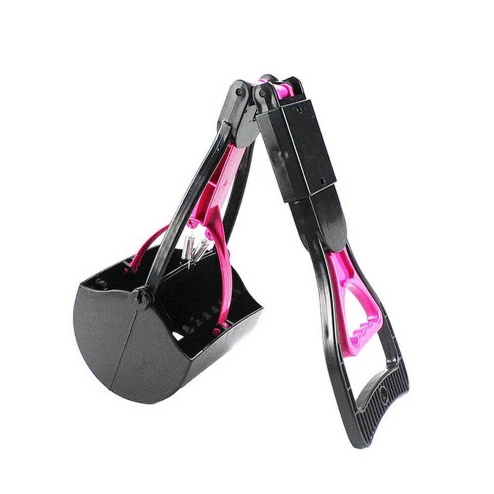 Waste & Pet Pooper Scooper For Dogs & Cats Both Foldable, Durable Spring For Easy Grass and Gravel Pick Up - Pink - by Famigift