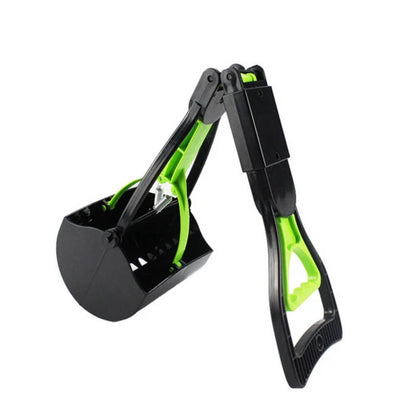 Waste & Pet Pooper Scooper For Dogs & Cats Both Foldable, Durable Spring For Easy Grass and Gravel Pick Up - Green - by Famigift