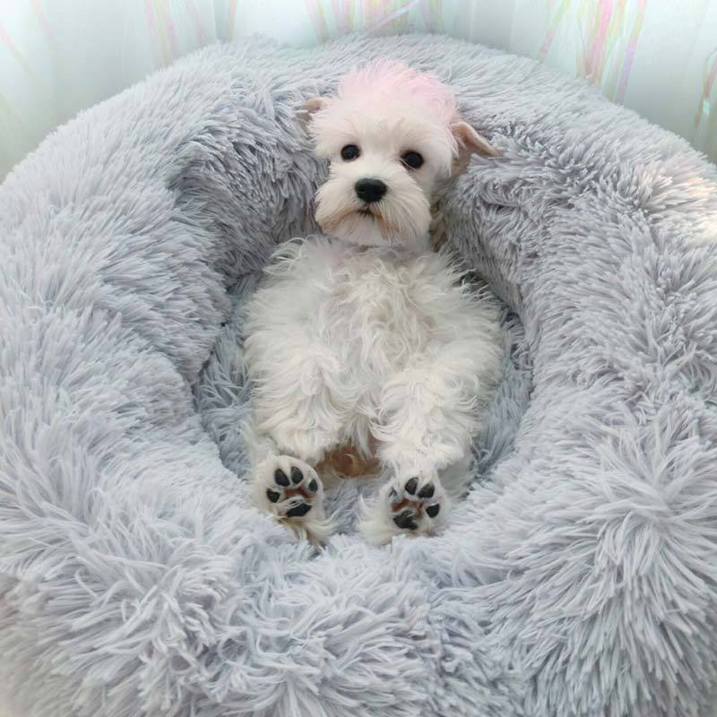 Dream Luxurious Soothing & Calming Fur Bed - Deep Gray - by Famigift