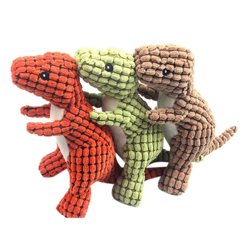 Dinosaur Squeaky ToysBite-resistant Pet Dog Chew - Orange - by Famigift
