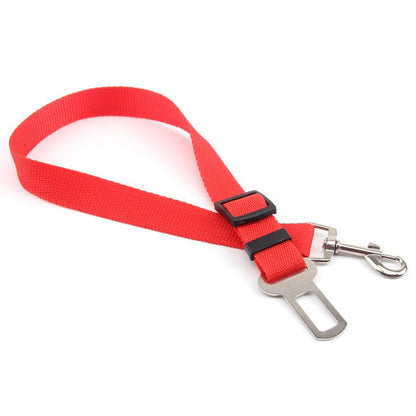 Pet Dog Cat Car Seat Belt Adjustable Harness Seatbelt Lead Leash for Small Medium Dogs Travel Clip Pet Supplies 5 Color - RED - by Famigift