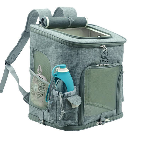 Large capacity foldable pet backpack breathable pet carrier bag - by Famigift