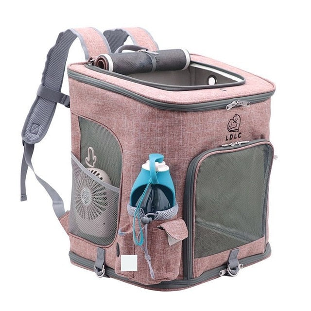 Large capacity foldable pet backpack breathable pet carrier bag - by Famigift