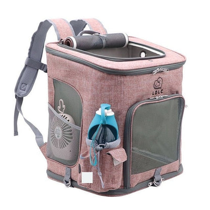 Large capacity foldable pet backpack breathable pet carrier bag - by Famigift