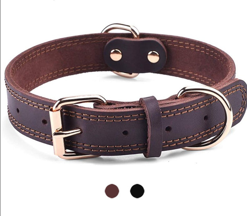 Fami Petcare Genuine Leather Collar - Black - by Famigift