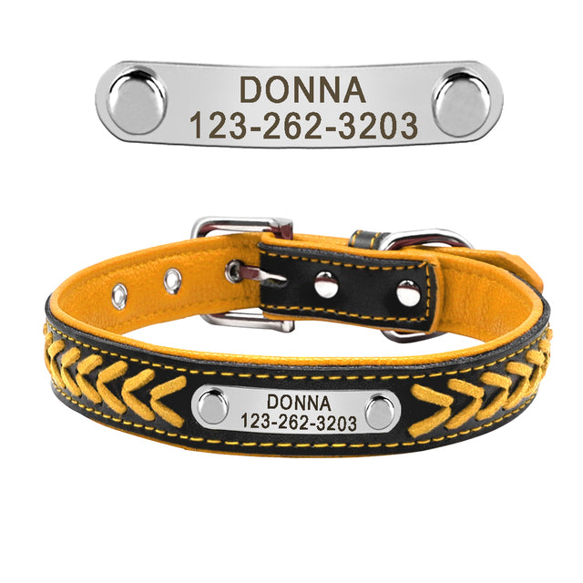 Fami Petcare Personalized Leather Collar - Red - by Famigift