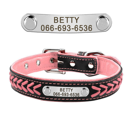 Fami Petcare Personalized Leather Collar - Red - by Famigift