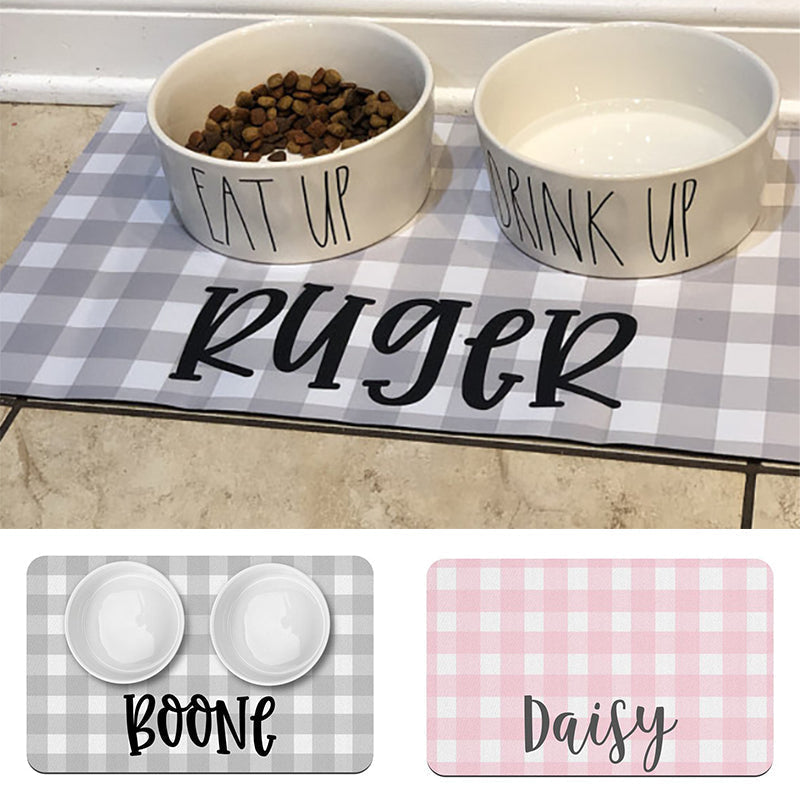 Fami Petcare Personalized Waterproof Placemat - Wood Floral - by Famigift
