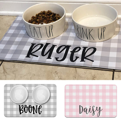 Fami Petcare Personalized Waterproof Placemat - Wood Floral - by Famigift