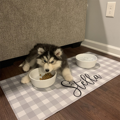 Fami Petcare Personalized Waterproof Placemat - Wood Floral - by Famigift
