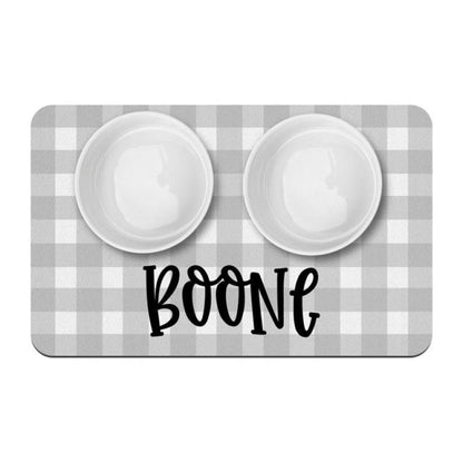 Fami Petcare Personalized Waterproof Placemat - Pink Checkered - by Famigift