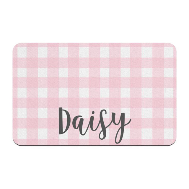 Fami Petcare Personalized Waterproof Placemat - Yellow Checkered - by Famigift