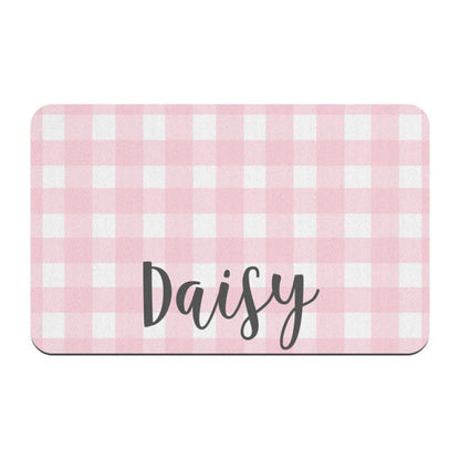 Fami Petcare Personalized Waterproof Placemat - Yellow Checkered - by Famigift