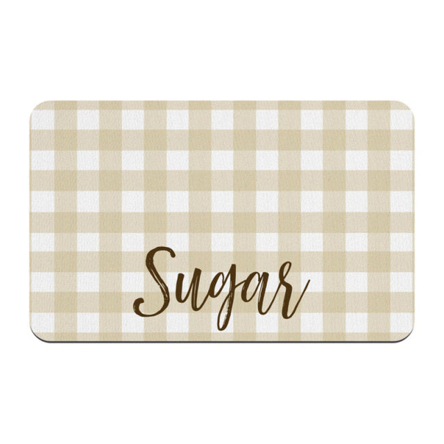 Fami Petcare Personalized Waterproof Placemat - Grey Checkered - by Famigift