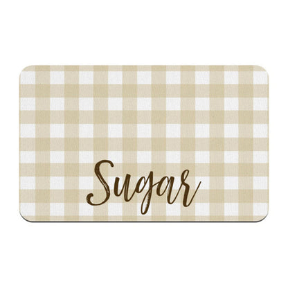 Fami Petcare Personalized Waterproof Placemat - Grey Checkered - by Famigift
